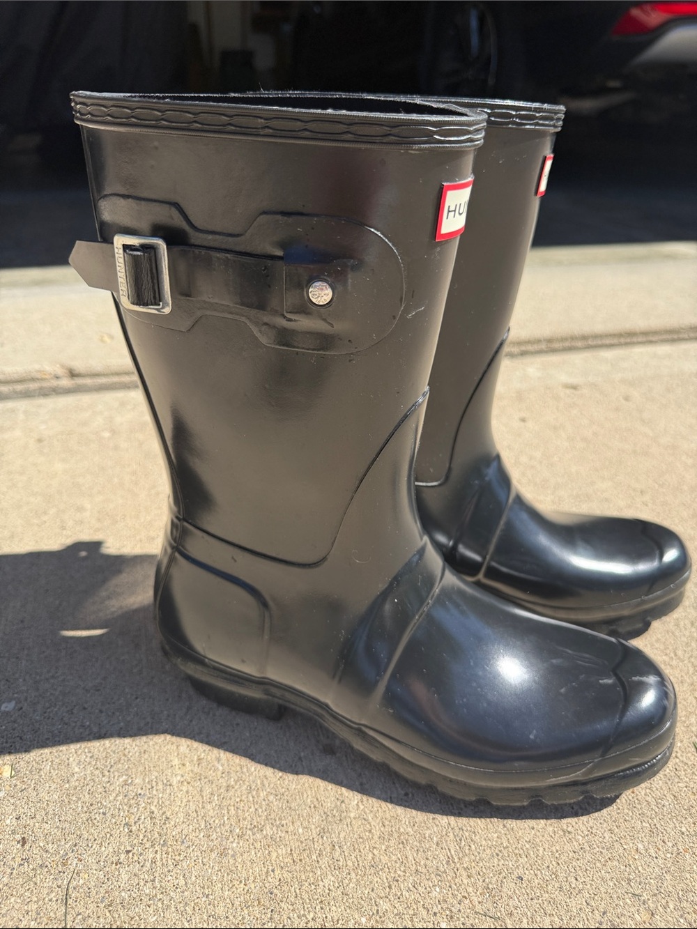 Hunter Black Mid-Calf Rain Boots size 9 - Picture 5 of 6